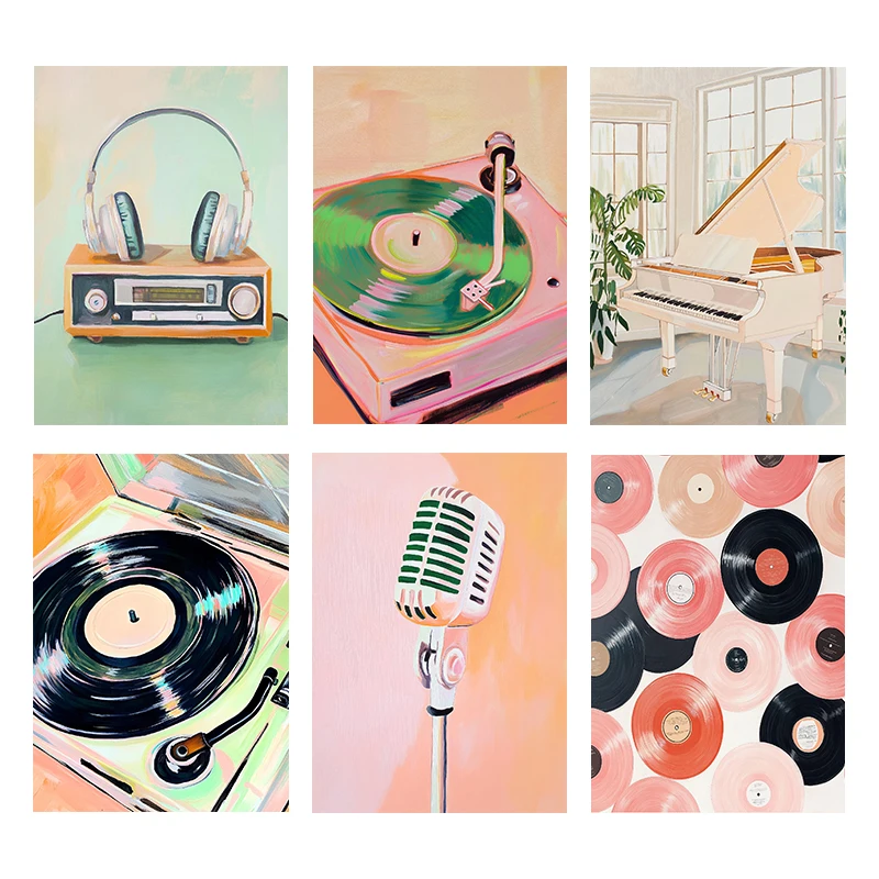 Picture Of Musical Instrument - (Sans cadre) Affiche artistique rétro sur